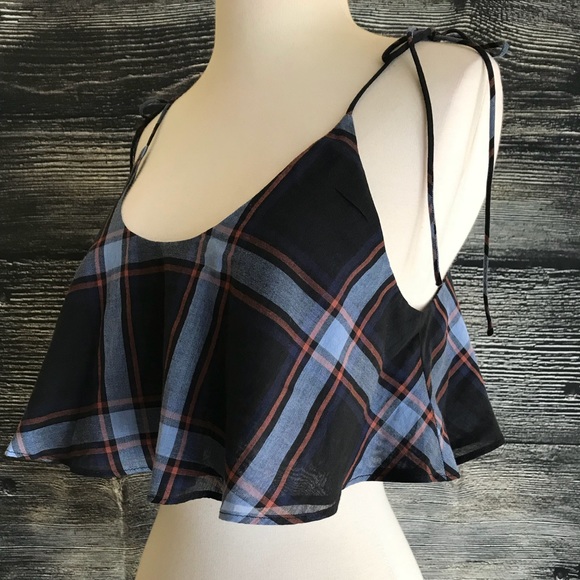 Urban Outfitters BDG Plaid Cami Crop Top Medium - Picture 4 of 8